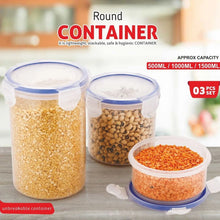 Leakproof & Airtight: 3 Pc Round Food Storage Set (500ml - 1500ml) - Justgrabit Inc.