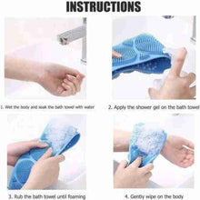 Silicone Body Back Scrubber Double Side Bathing Brush for Skin Deep Cleaning, Scrubber Belt - Justgrabit Inc.