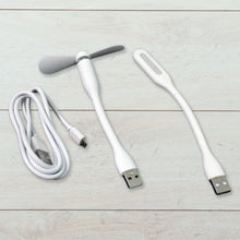 Portable Mini USB Fan, USB Light & Micro USB Cable (3 Pcs Set) - justgrabit.in | Just Grab It