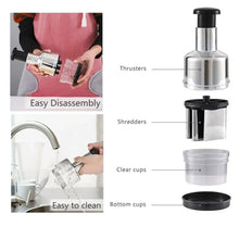 Food Cutter, Multifunctional Stainless Steel Blade Onion Cutter Food Vegetable Cutting Tool Home Kitchen Accessory, Vegetable Onions Garlic Nuts Salads Hand Chopper Kitchen - Justgrabit Inc.