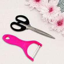 Stainless Steel Kitchen Scissors & Multipurpose Peeler (2 Pc Set / Mix Design Scissor & Peeler) - justgrabit.in | Just Grab It