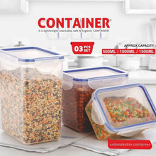 Rectangle Food Storage Containers: Airtight, Leak - Proof Lids (3 - Pack, Clear ABS) - Justgrabit Inc.