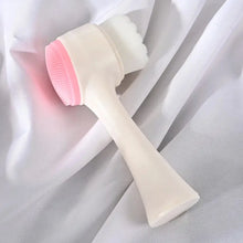 2 in 1 Facial Brush Cleansing | Manual Face Scrubber | Silicone Double - Sided Face Wash Brush for Sensitive, Delicate, Dry Skin (1 Pc) - Justgrabit Inc.