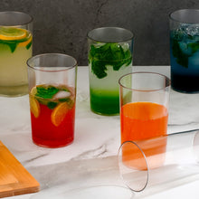 Round Clear Plastic Unbreakable Transparent Glass Set ( 300ml 6pc ) - justgrabit.in | Just Grab It