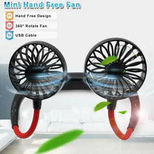 Hand Free Personal Fan - Portable USB Battery Rechargeable With Battery Comaprtment Mini Fan - Headphone Design Wearable Neckband Fan Necklance Fan Cooler Fan for Home, Sport, Camping, Beach, Travel, Office (Battery Not Included) - Justgrabit Inc.