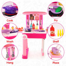 Kitchen Set Kids with Suitcase Role Play Cooking Toy for Girls & Boys (3+) - justgrabit.in | Just Grab It