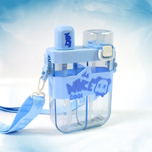 2in1 Dual Compartment Water Bottle with Straw & Adjustable Shoulder Straps (1 Pc/Multi color) - justgrabit.in | Just Grab It