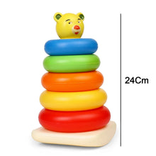 Plastic Baby Kids Teddy Stacking Ring Jumbo Stack Up Educational Toy 5pc - justgrabit.in | Just Grab It