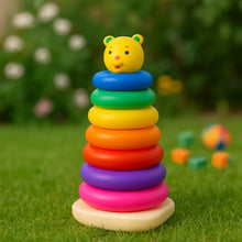 Plastic Baby Kids Teddy Stacking Ring Jumbo Stack Up Educational Toy 7pc - Justgrabit Inc.