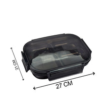 Black Transparent 4 Compartment Lunch Box for Kids and adults, Stainless Steel Lunch Box with 4 Compartments. - Justgrabit Inc.