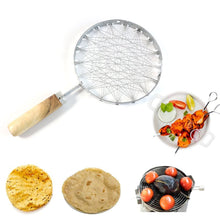 Stainless Steel Wire Skimmer with Wooden Handle (1 Pc) - justgrabit.in | Just Grab It