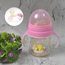 Plastic Baby Feeding Bottle with Handles, Cleaning brush & Straw (240 ML / 1 Pc) - justgrabit.in | Just Grab It