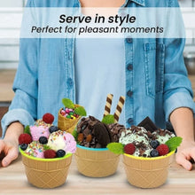 Premium Ice Cream Waffle Spoon Bowl Set (6 - Piece , Color Box) - Justgrabit Inc.
