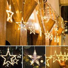 12 STARS CURTAIN STRING LIGHTS, WINDOW CURTAIN LIGHTS WITH 8 FLASHING MODES DECORATION FOR FESTIVALS - justgrabit.in | Just Grab It