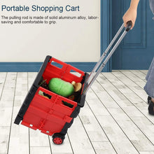 Foldable Shopping Grocery Trolley / Cart Travel Portable Food Basket (1 Pc) - justgrabit.in | Just Grab It