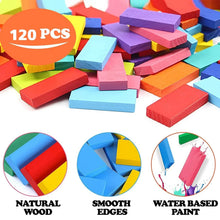 120Pc Dominoes Blocks Set Multicolor Wooden Toy Building Indoor Game Toy. - Justgrabit Inc.