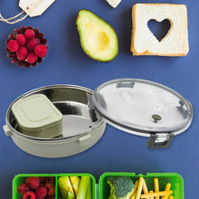 Miracle Stainless Steel Round Lunch Box, with Small Plastic Box Insert Leak Proof Lunch Box with Transparent lid, Lunch Box for Kids & Adults for School, Office (450 ML + 250 ML Approx) - Justgrabit Inc.