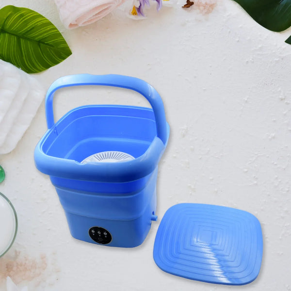 Mini Washing Machine Foldable Mini Washer with Drain Basket Portable Washing Machine Foldable for Laundry Travel Camping RV Baby Clothes - justgrabit.in | Just Grab It