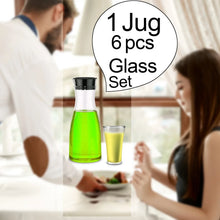 Transparent Unbreakable Water Juicy Jug and 6 Pcs. Glass Combo Set for Dining Table Office Restaurant Pitcher - Justgrabit Inc.