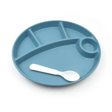 Plastic Food Plates / Biodegradable 5 Compartment Plate With Spoon for Food Snacks / Nuts / Desserts Plates for Kids, Reusable Plates for Outdoor, Camping, BPA - free (1 Pc) - Justgrabit Inc.