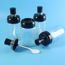 Transparent Spice Jar Set with Spoon & Airtight Lid (4 Pc) - justgrabit.in | Just Grab It