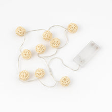 Battery Operated Rattan Ball String Decorative Fairy Lights - justgrabit.in | Just Grab It