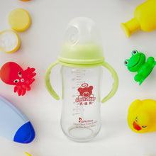 Glass Baby Feeding Bottle with Handles & Straw (240 ML / 1 Pc) - justgrabit.in | Just Grab It