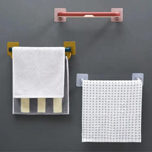Wall - Mounted Double Bar Towel Holder with Hooks & Adjustable Folding Shelf - justgrabit.in | Just Grab It