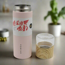 Steel Water Bottle With Glass Lid (350 ML) - Justgrabit Inc.