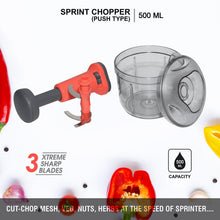 Matte Finish Hand Press Chopper with 3 Blades for Easy Vegetable & Fruit Chopping - justgrabit.in | Just Grab It