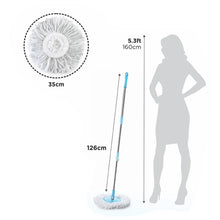Spin Mop with Bigger Wheels and Plastic Auto Fold Handle for 360 Degree Cleaning - Justgrabit Inc.