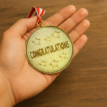 Gold Metal Medal with Tricolor Ribbon (1 Pc) - Justgrabit Inc.