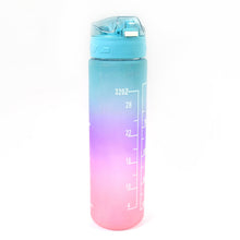 Plastic Colorful Motivational Water Bottle with Straw (900 ML) - justgrabit.in | Just Grab It