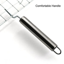 Square Stainless Steel Barbecue Grill with Steel Handle - Justgrabit Inc.