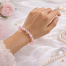 Elegant Dual - Tone Crystal Beaded Stretch Bracelet (1 Pc) - justgrabit.in | Just Grab It