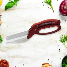 2 in 1 Kitchen Knife Scissor with Spring Locking Hinge and Chopping Board (1 Pc / With Card Packing) - Justgrabit Inc.