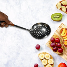 Kitchen Stainless Steel Best Skimmer Slotted Spoon - Cooking Utensils with Heat Resistant Plastic Handle - Justgrabit Inc.