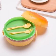 Burger Shape Lunch Box – Double Layer 1000ml Food Container with 2 Spoons for Kids - Justgrabit Inc.