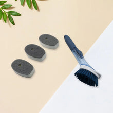 Mix Color Dish Scrubber with Soap Dispenser, Soap Dispensing Dish Brush Set, Dishwashing Brushes Kitchen Scrub Dish Wand for Dishes Sink Pot Pan Cleaning and Washing,1 Handle,3Refill Replacement Head - justgrabit.in | Just Grab It