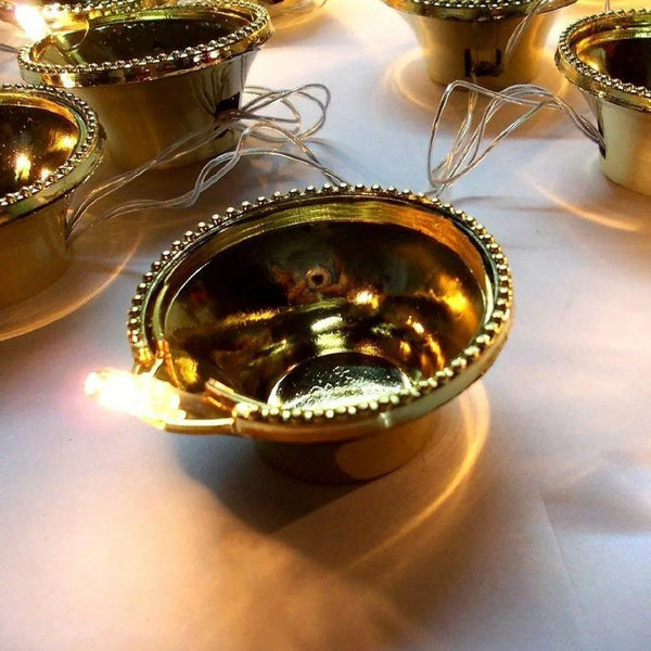 LED Diya Series Light, Fairy Lights for Diwali Decoration (16 Diya) - justgrabit.in | Just Grab It