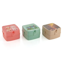 Double - Layer Square Lunch Box with Spoon , 4 Compartment Tiffin & Push Lock , Plastic Tiffin Box for Travelling, School Kids & Office Exclusive, Home - Justgrabit Inc.