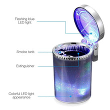 Premium Quality LED Illuminated Car Ashtray with Lid and Detachable Holder (1 Pc) - justgrabit.in | Just Grab It