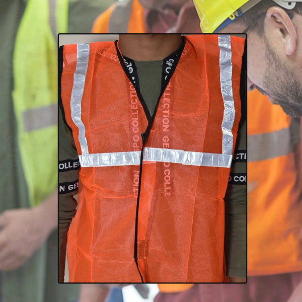 Orange Safety Jacket For Having protection against accidents usually in construction area's. - Justgrabit Inc.