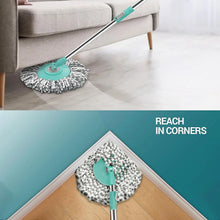 Ganesh Quick Spin Mop Steel Spin, Bucket Floor Cleaning, Easy Wheels & Big Bucket, Floor Cleaning Mop With Bucket, 2 Micro fiber head / Refill - Justgrabit Inc.