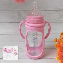 Baby Feeding Bottle with Handles & Straw (Mix Design, Size & Color / 1 Pc) - justgrabit.in | Just Grab It