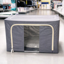 Foldable Steel Frame Clothes Storage Organizer Bag 60x43x32cm (Mix Color) - justgrabit.in | Just Grab It