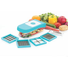 Ganesh 7 in 1 Plastic Vegetable Dicer, Blue - Justgrabit Inc.