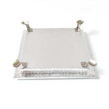 Silver - Square Pooja Chowki Patla / Bajot (20×20 CM / 1 Pc) - justgrabit.in | Just Grab It