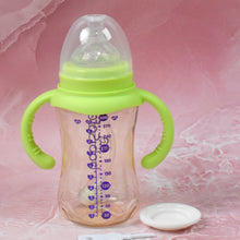 Plastic Baby Feeding Bottle with Handles, Cleaning brush & Straw (300 ML / 1 Pc) - justgrabit.in | Just Grab It