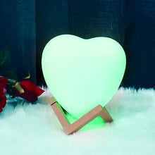 3D Heart Shape Moon Night Lamp with Plastic Stand (13 x12 Cm / 1 Pc) - justgrabit.in | Just Grab It